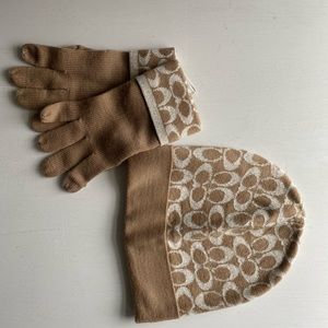 Coach knit hat and gloves-NWT